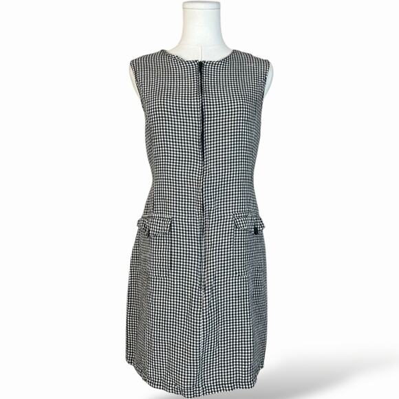 Vintage preppy 90s Gingham Mod Mini Dress - dark academia style | 10 - 280 - Picture 5 of 8